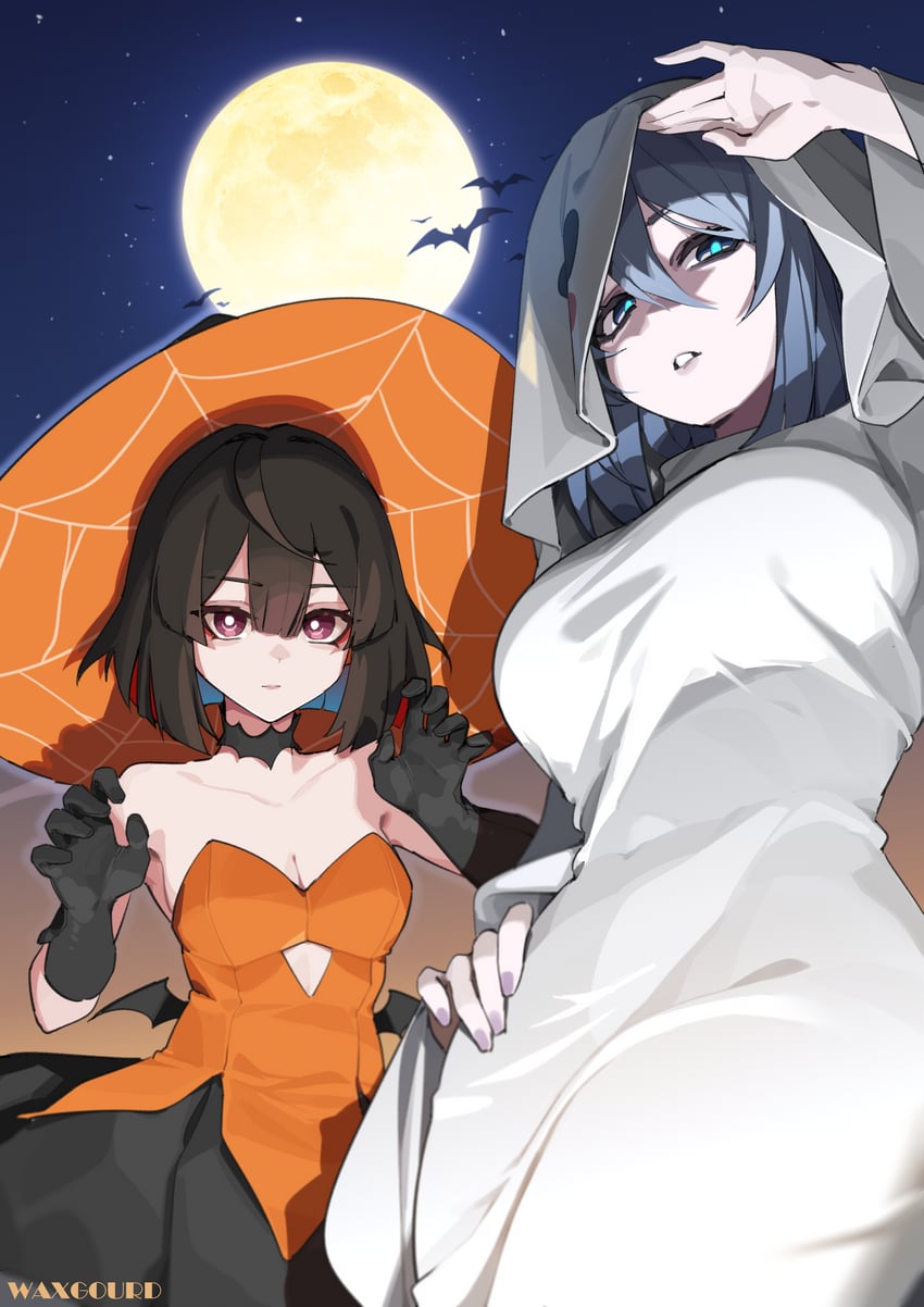 hanya, xueyi, and ghost girl (honkai and 1 more) drawn by waxgourd