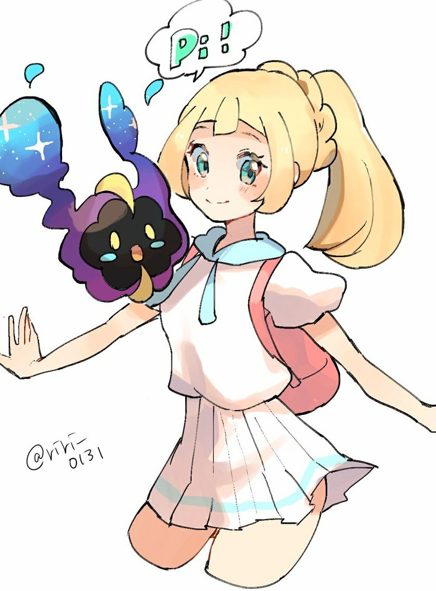 lillie and cosmog (pokemon and 1 more) drawn by ririmon