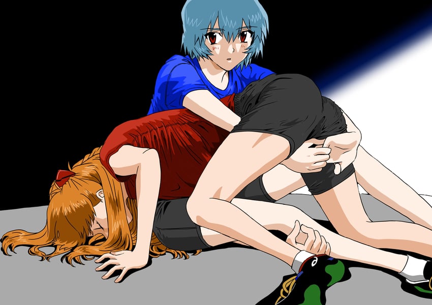souryuu asuka langley and ayanami rei (neon genesis evangelion) drawn by yuutaku