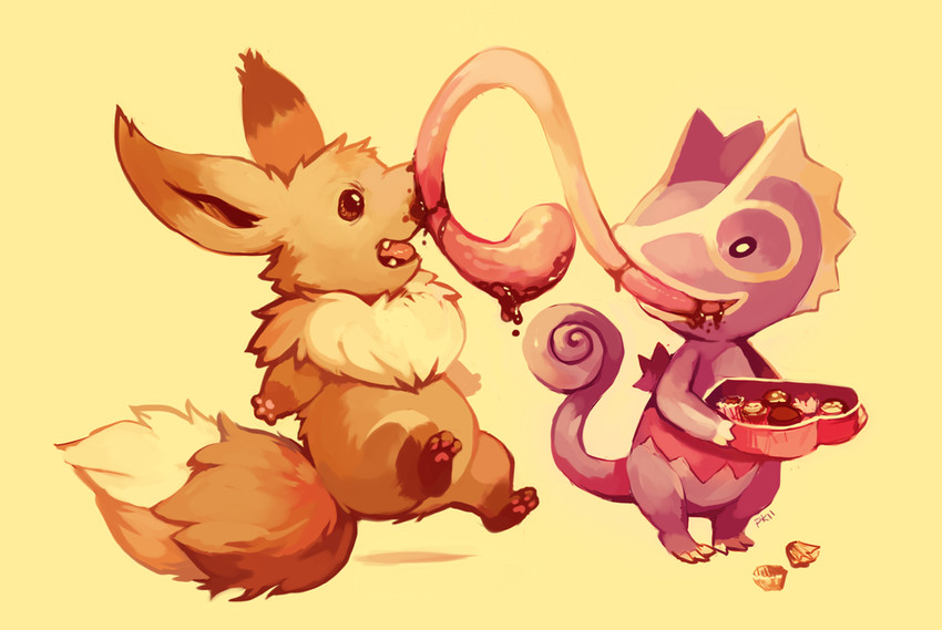 eevee, kecleon, purple kecleon, and pk (pokemon) drawn by glitchedpuppet