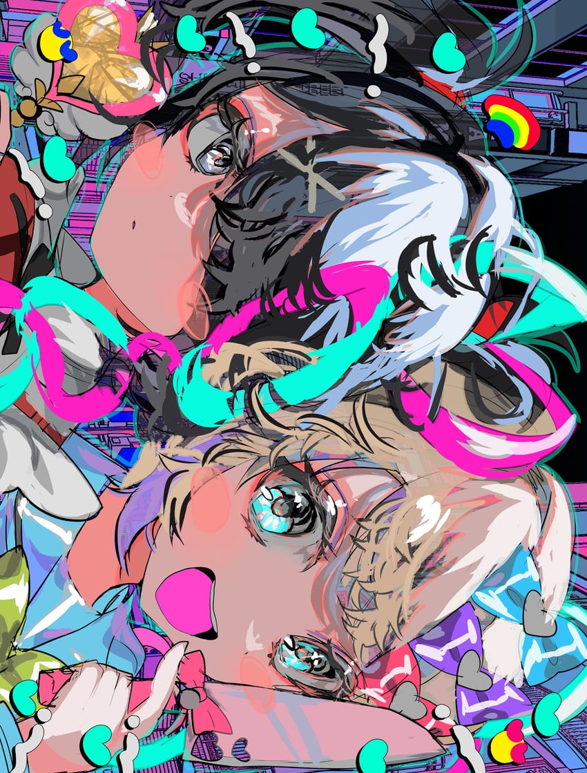 chouzetsusaikawa tenshi-chan and ame-chan (needy girl overdose) drawn by momae_mac