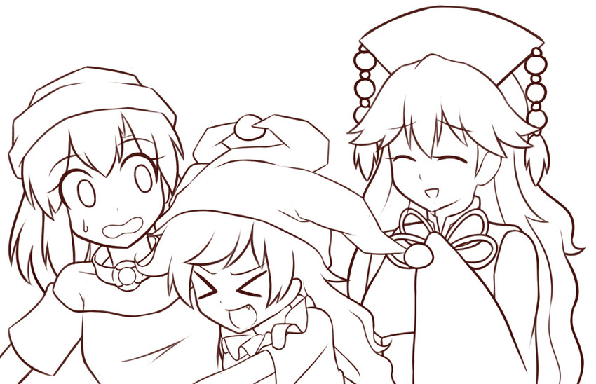 clownpiece, junko, and hecatia lapislazuli (touhou) drawn by wool_(miwol)