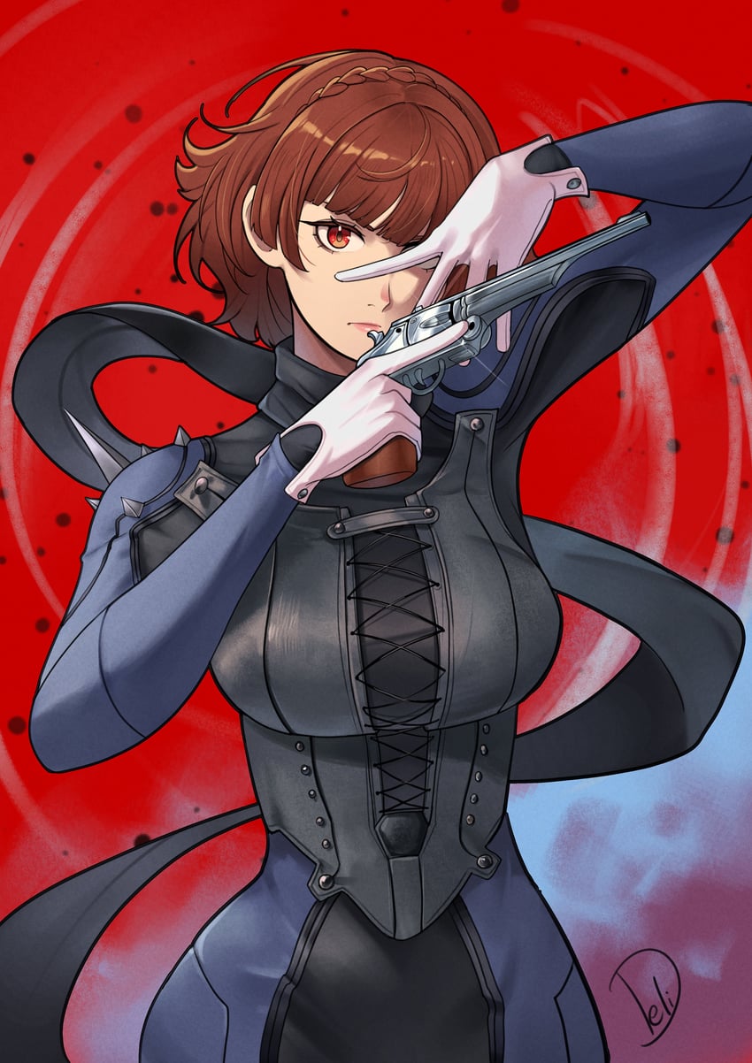niijima makoto (persona and 1 more) drawn by deliciousbrain