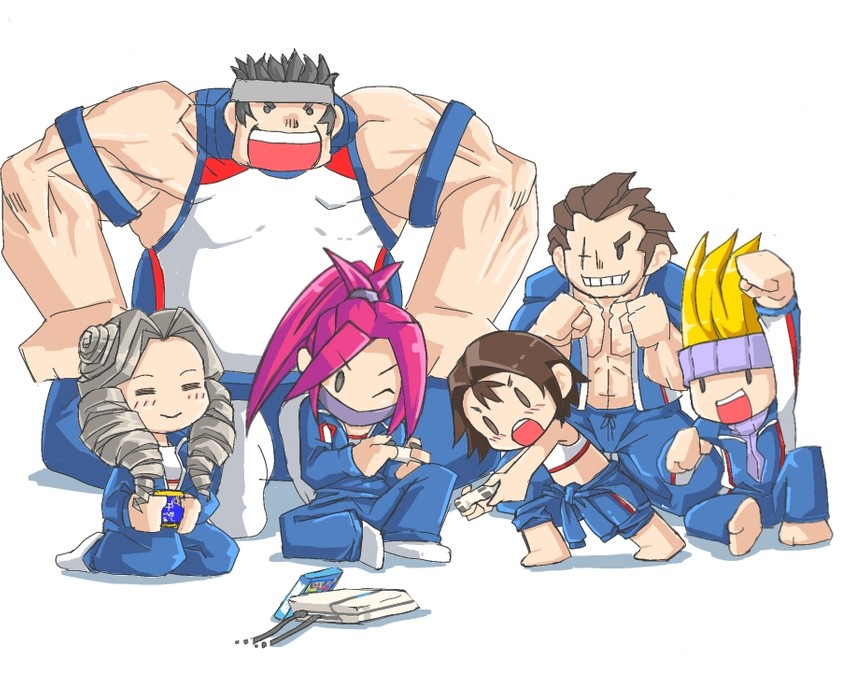kazama akira, kirishima yurika, himezaki aoi, yamada eiji, kazama daigo, and 1 more (street fighter and 2 more) drawn by mr_kunimitsu
