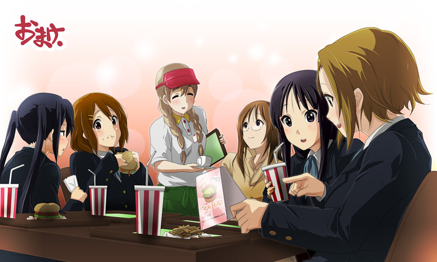 akiyama mio, nakano azusa, hirasawa yui, tainaka ritsu, kotobuki tsumugi, and 1 more (k-on!) drawn by 71_(nanaichi_drafting)