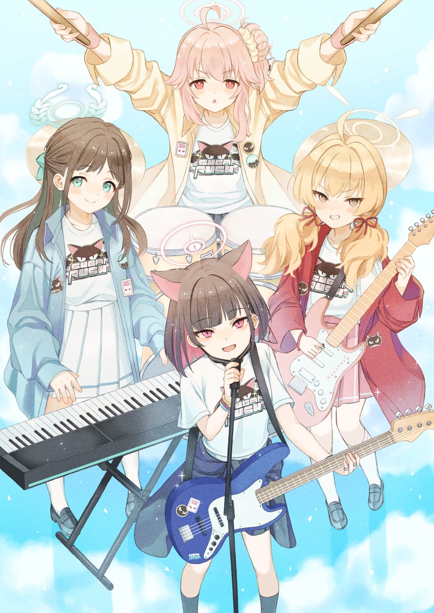 kazusa, natsu, airi, and yoshimi (blue archive) drawn by original-orange-610917