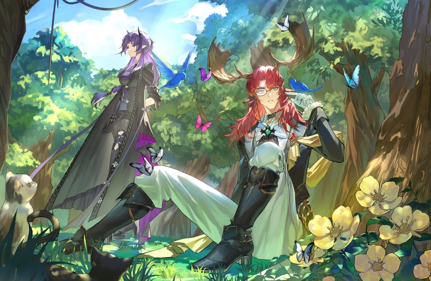 hibiscus, hibiscus the purifier, and czerny (arknights) drawn by xiaotianxia