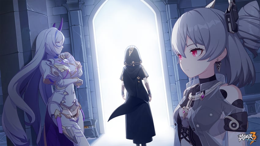 misteln schariac, prometheus, and sage of the high tower (honkai and 1 more)