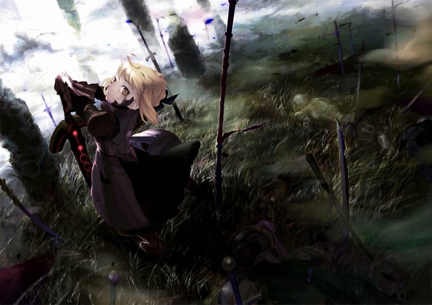artoria pendragon and saber alter (fate and 2 more) drawn by itachi_(3dt)