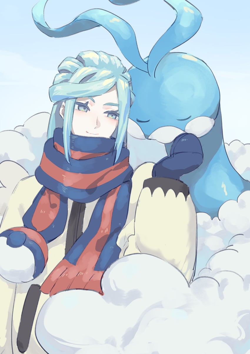 grusha and altaria (pokemon and 1 more) drawn by elemoncake