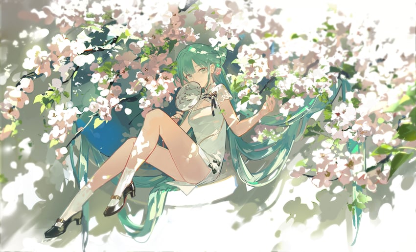 hatsune miku and shaohua hatsune miku (vocaloid) drawn by mento