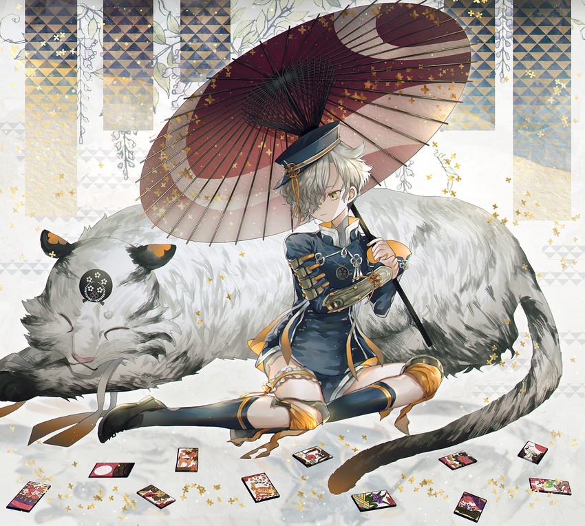 gokotai and gokotai's tigers (touken ranbu) drawn by abandon_ranka