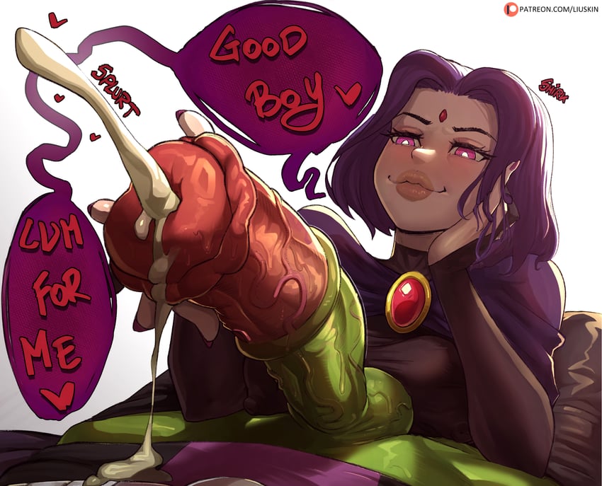 raven and beast boy (dc comics and 1 more) drawn by liuskin