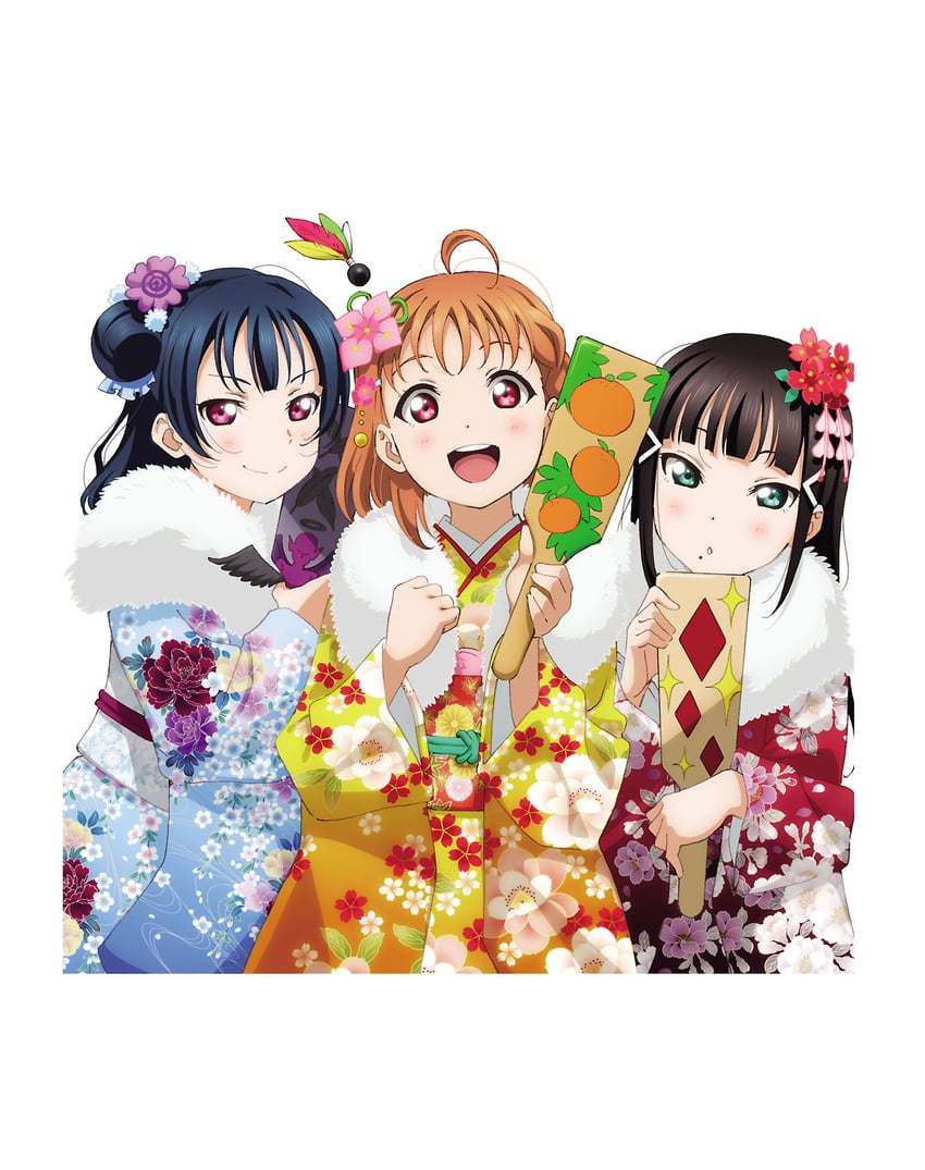 tsushima yoshiko, takami chika, and kurosawa dia (love live! and 1 more)