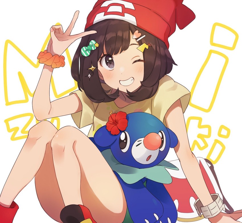selene and popplio (pokemon and 1 more) drawn by unapoppo