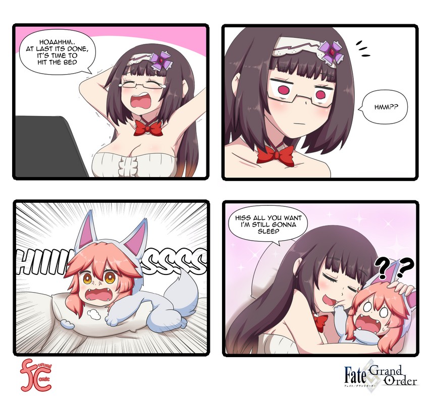 tamamo, tamamo cat, fou, and osakabehime (fate and 1 more) drawn by keita_naruzawa