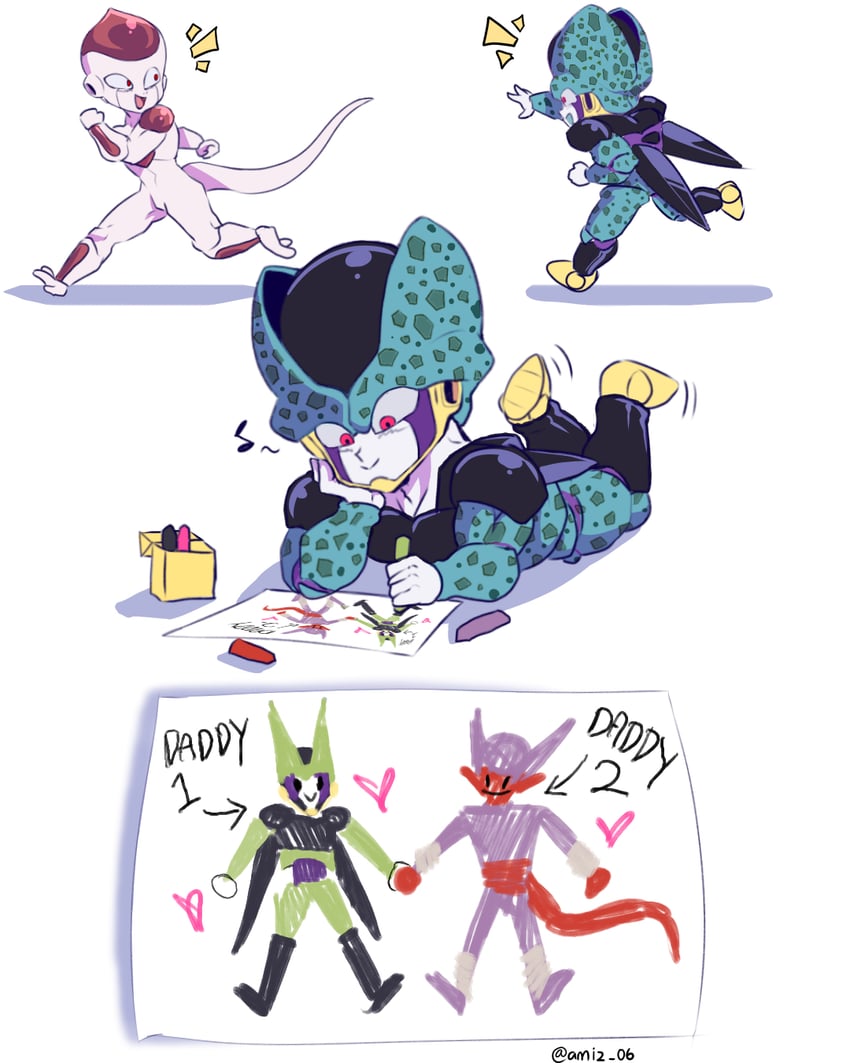 cell, perfect cell, janemba, cell junior, and kuriza (dragon ball and 2 more) drawn by amiz06