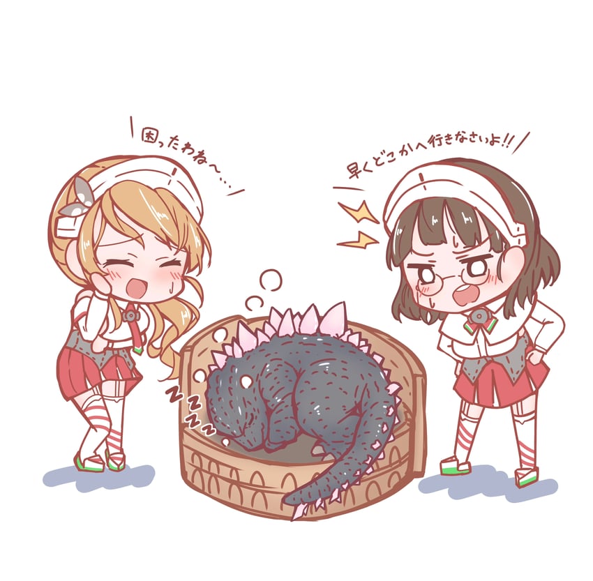 godzilla, littorio, roma, and godzilla evolved (kantai collection and 4 more) drawn by 702_(naotsu)