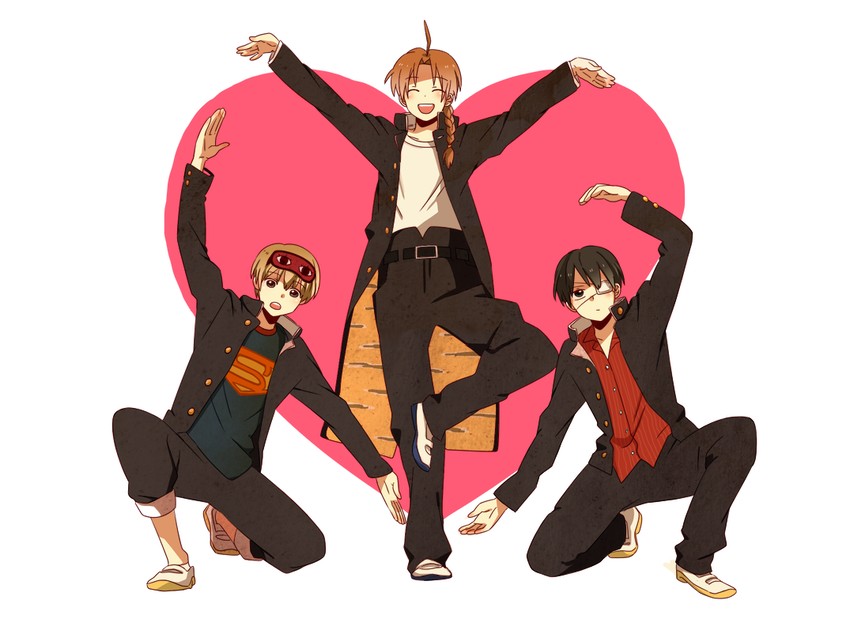 okita sougo, takasugi shinsuke, and kamui (gintama) drawn by yamada_(onigori105)