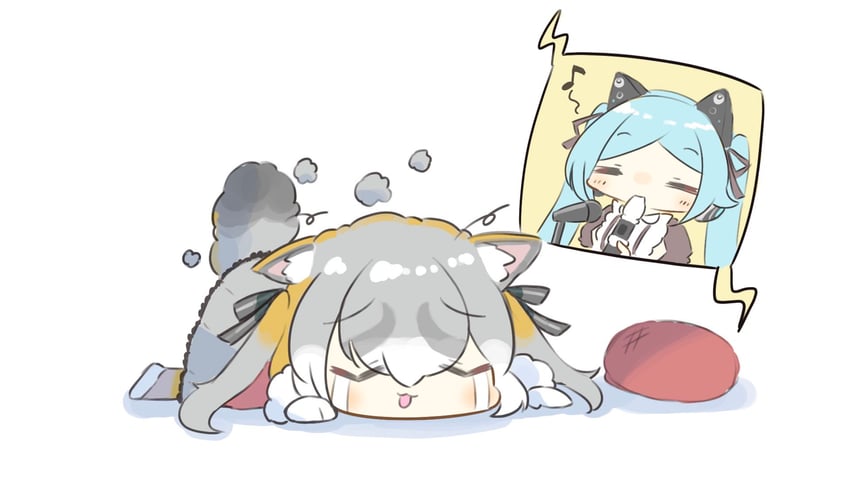 island fox and yamato iori (kemono friends and 2 more) drawn by empty17033658