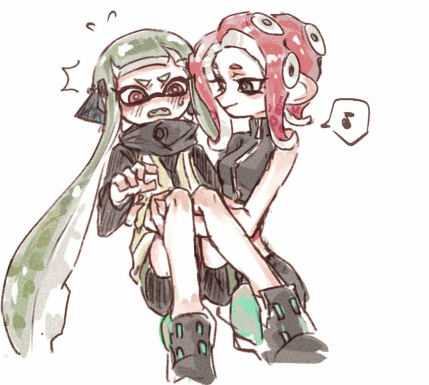 inkling player character, inkling girl, octoling player character, octoling girl, agent 8, and 1 more (splatoon and 2 more) drawn by gucandiyi52092