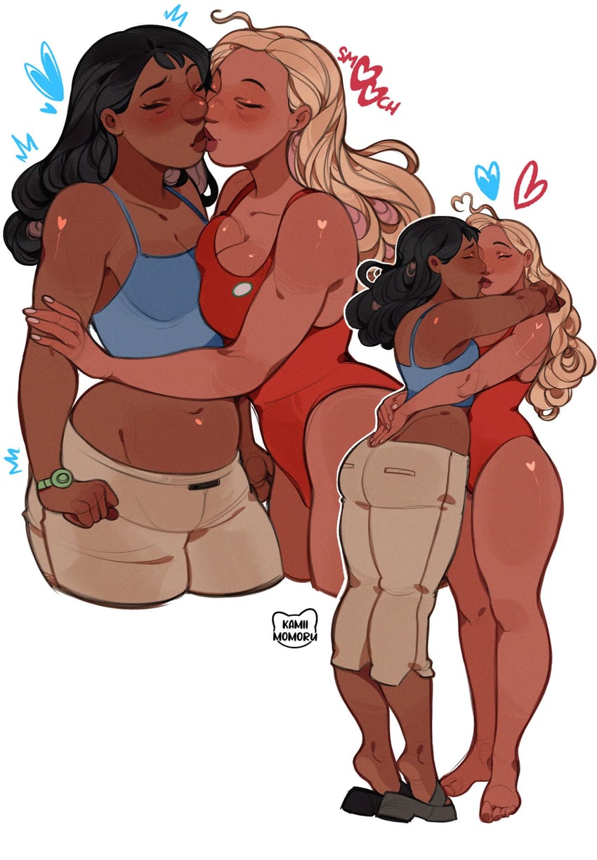 nani pelekai and lifeguard (lilo & stitch) drawn by kamii_momoru