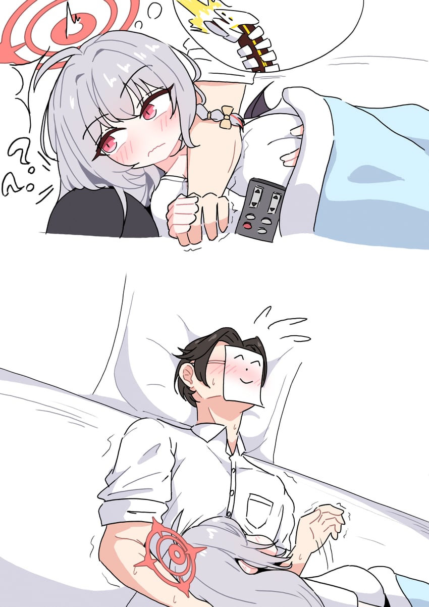 sensei, doodle sensei, haruna, and binah (blue archive) drawn by chilong_(heronas)