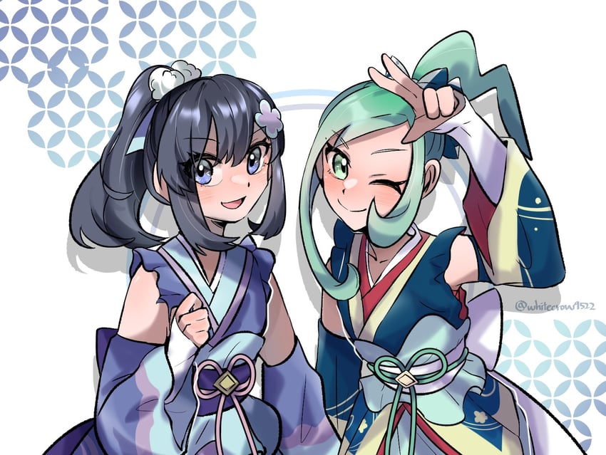 lisia and dawn (pokemon and 1 more) drawn by whitecrow9522
