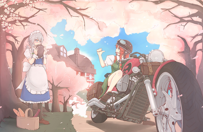 izayoi sakuya and hong meiling (touhou) drawn by cube85