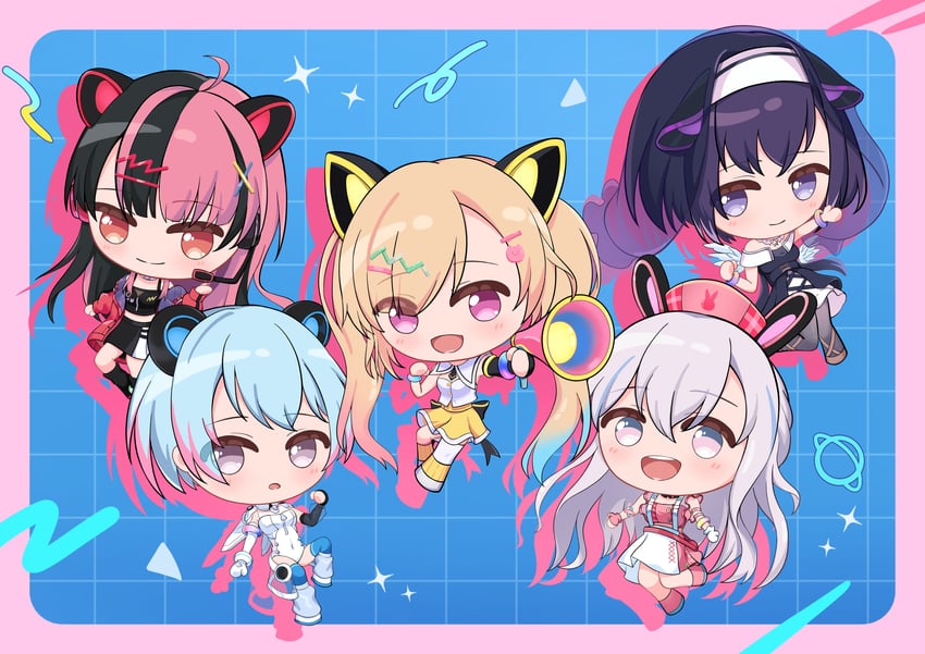 miyanaga nonoka, nakamachi arale, sengoku yuno, minetsuki ritsu, and fuji miyako (bang dream! and 1 more) drawn by superraiser