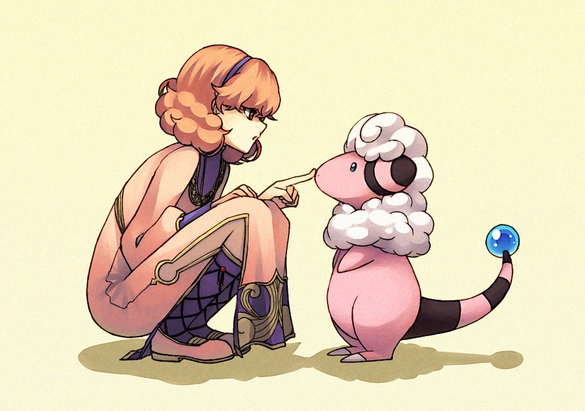 flaaffy and genny (pokemon and 2 more) drawn by toast_(oreocorio)