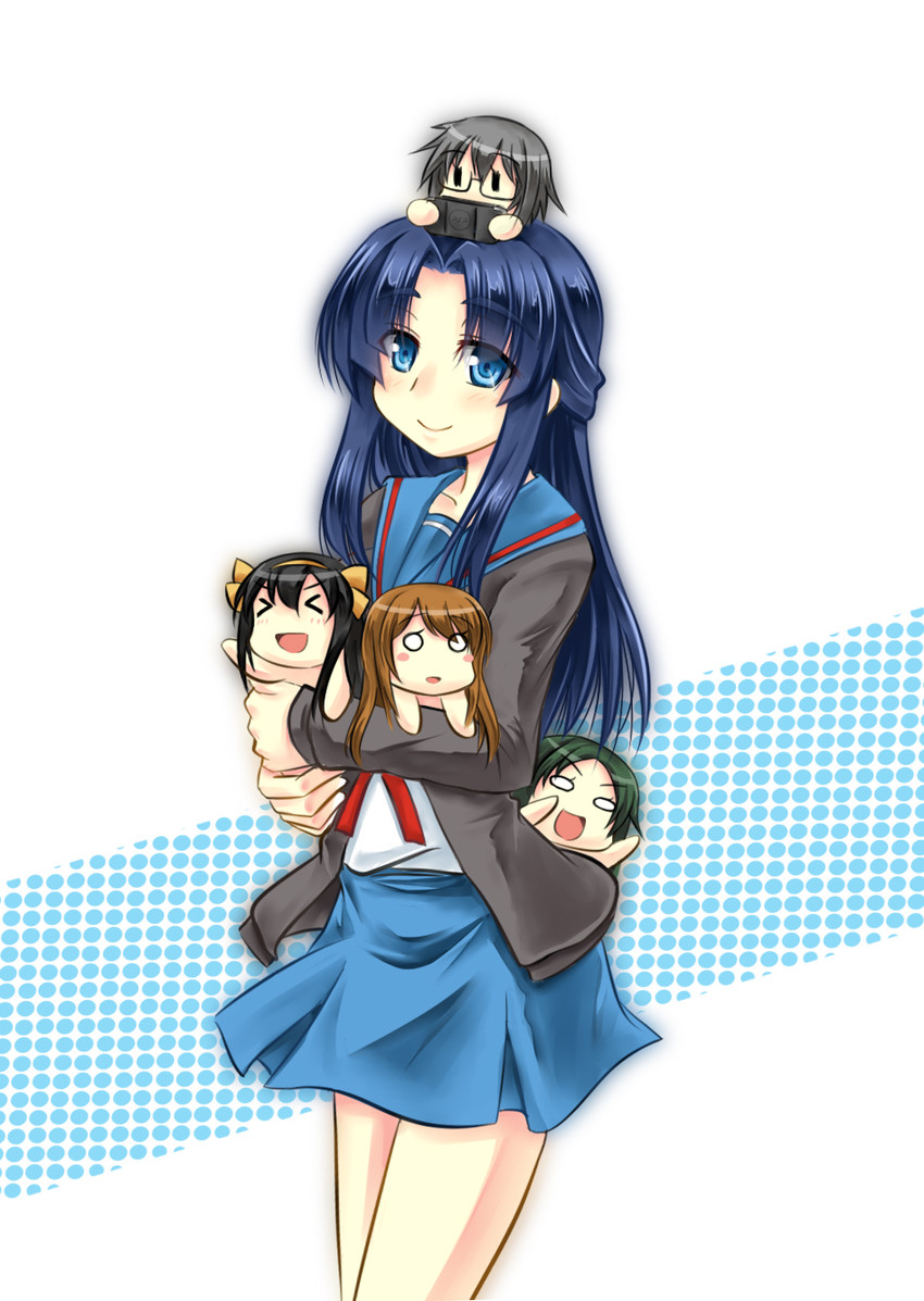 suzumiya haruhi, nagato yuki, asahina mikuru, asakura ryoko, and tsuruya (suzumiya haruhi no yuuutsu and 2 more) drawn by kiryu264