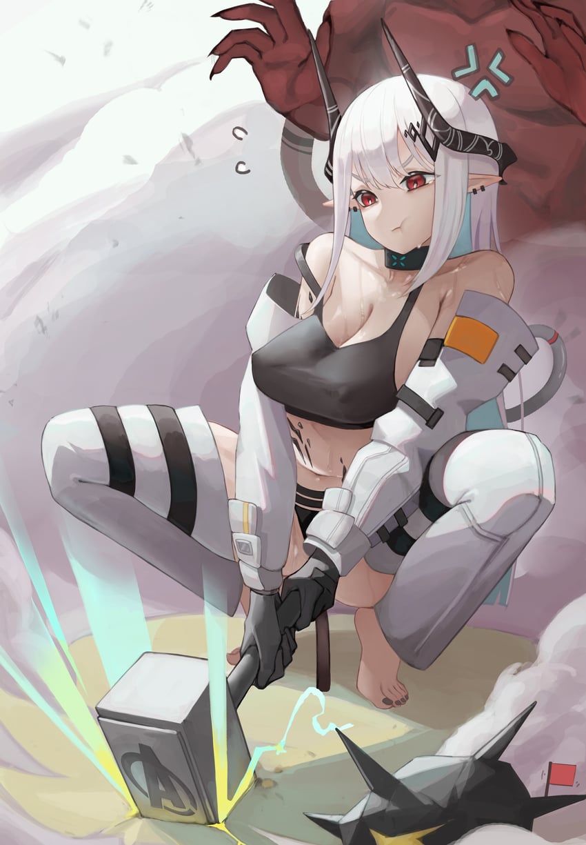 mudrock and originium slug (arknights and 2 more) drawn by sama_(sama24654684)