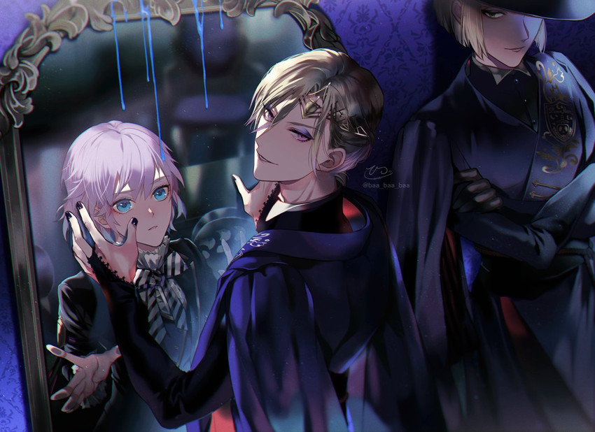 epel felmier, vil schoenheit, and rook hunt (twisted wonderland) drawn by sakura_hitsuji