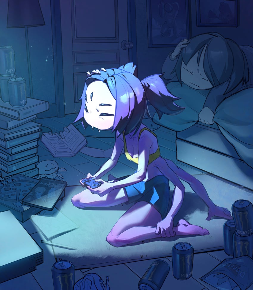 frisk and muffet (metroid and 5 more) drawn by zeker_art