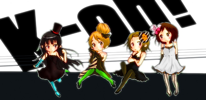 akiyama mio, hirasawa yui, tainaka ritsu, and kotobuki tsumugi (k-on!) drawn by haru_(goalstyle)