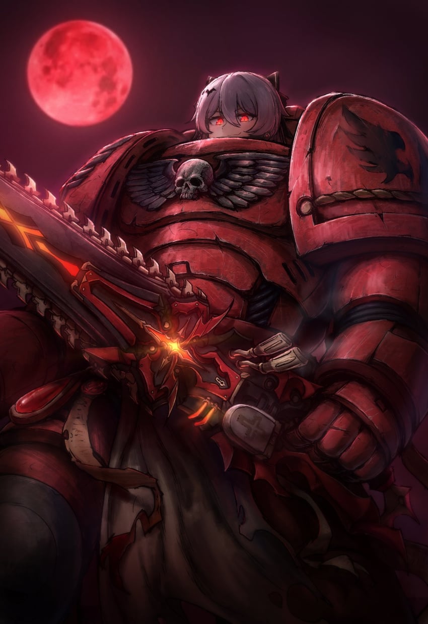 theresa apocalypse and adeptus astartes (honkai and 2 more) drawn by diaoxian_kuangmo
