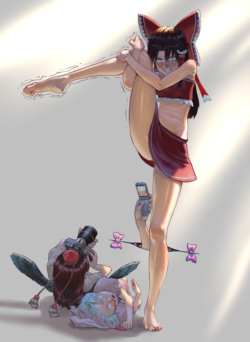 hakurei reimu, remilia scarlet, yakumo yukari, and shameimaru aya (touhou) drawn by rlawls8316