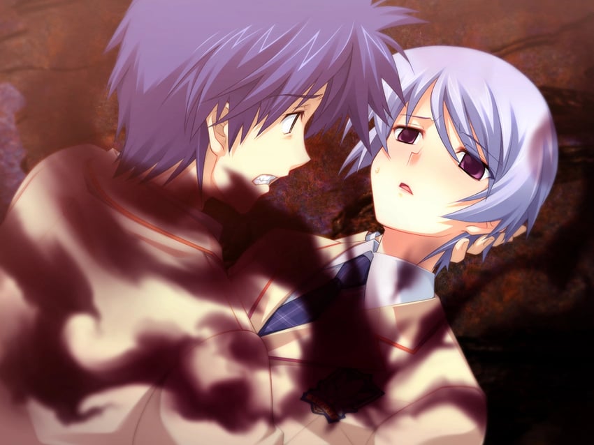 nishijou takumi and kishimoto ayase (chaos;head) drawn by matsuo_yukihiro