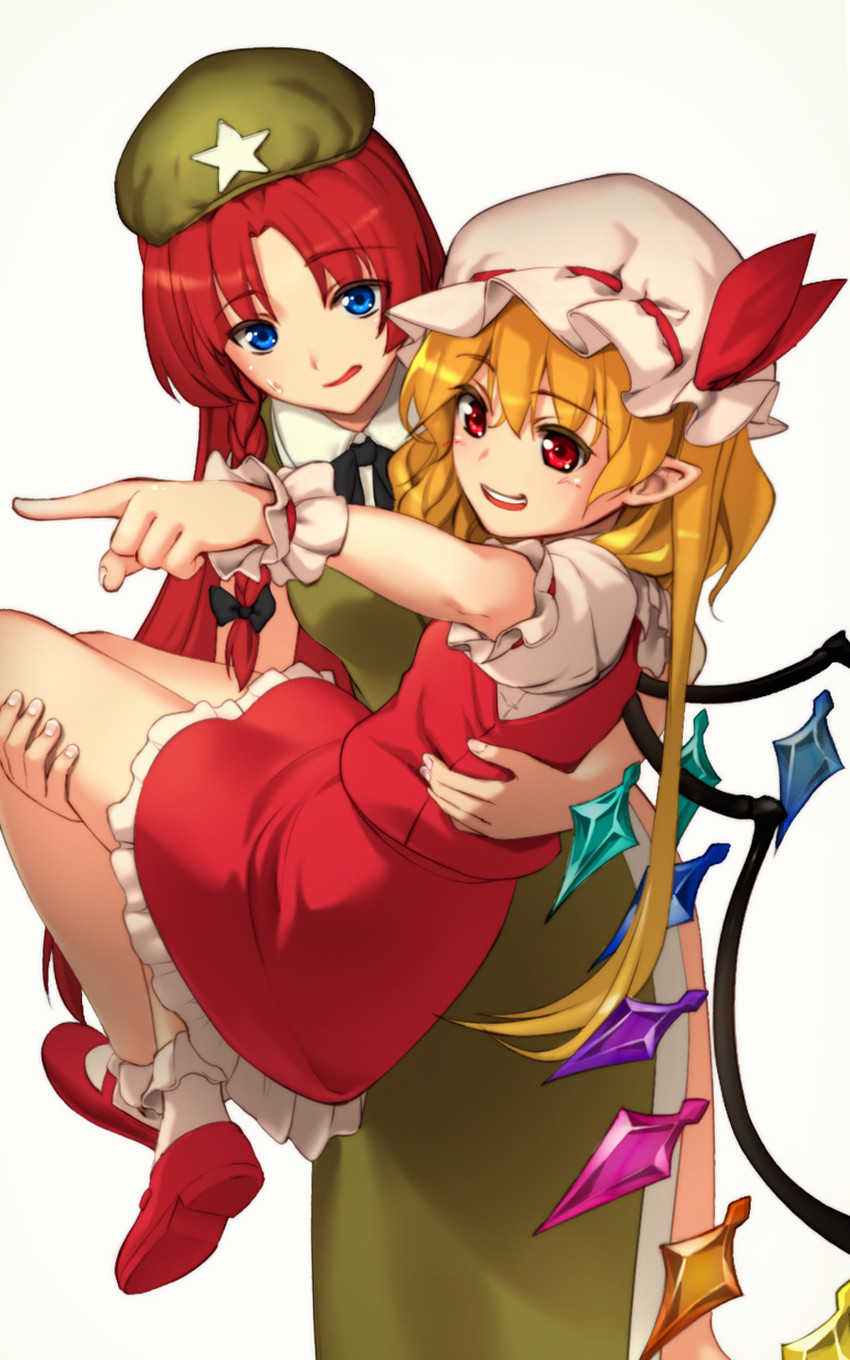 flandre scarlet and hong meiling (touhou) drawn by mikami_(mikamicre)