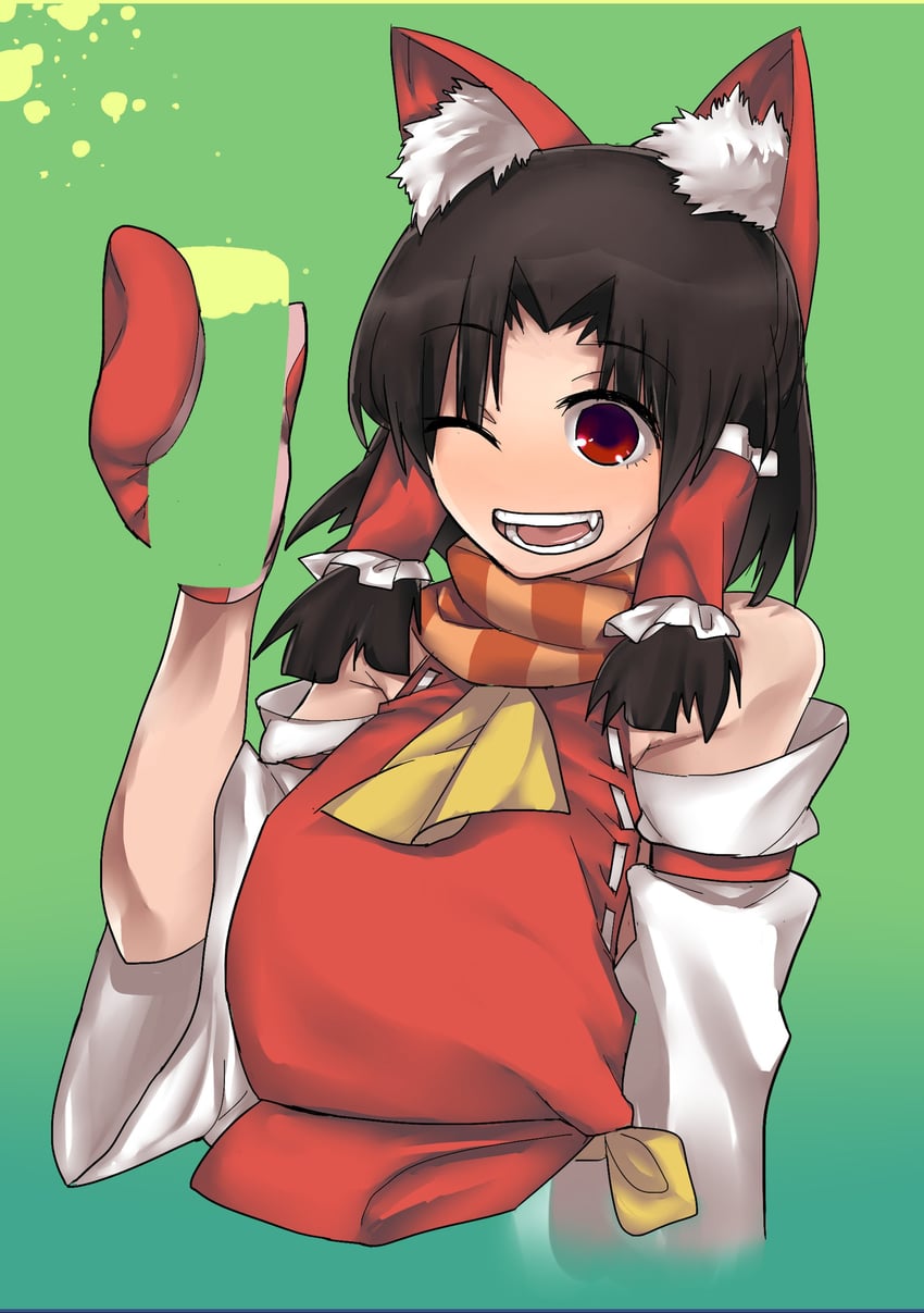 hakurei reimu and benikurage (touhou and 1 more) drawn by aaaa_(aaaa480)