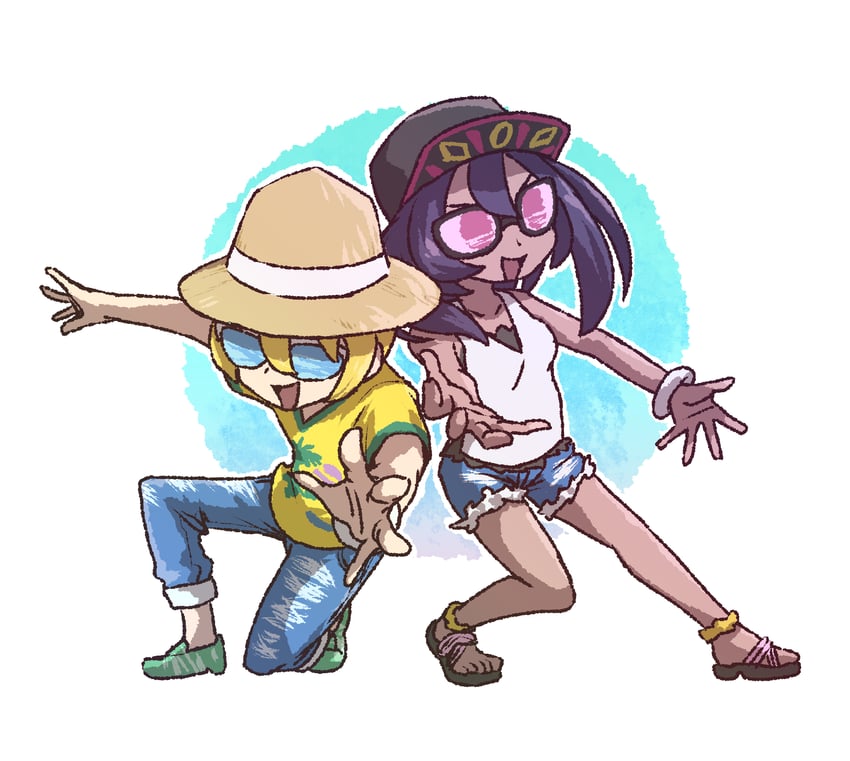 sina and dexio (pokemon and 1 more) drawn by kotobukkii_(yt_lvlv)