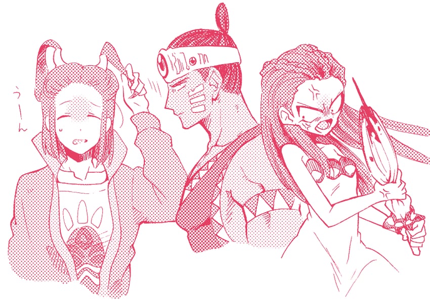 dahlia hawthorne, simeon saint, and acro (ace attorney and 4 more) drawn by minashirazu