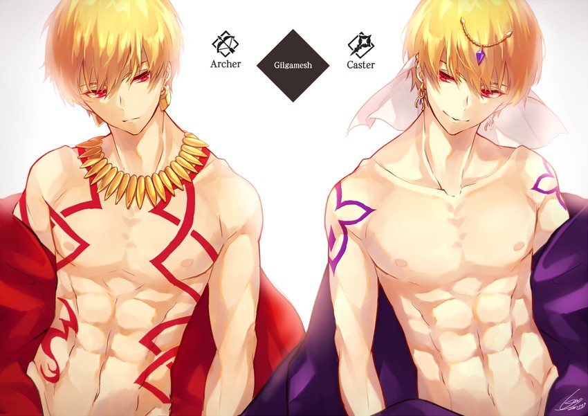 gilgamesh (fate and 1 more) drawn by fujikiri_yana