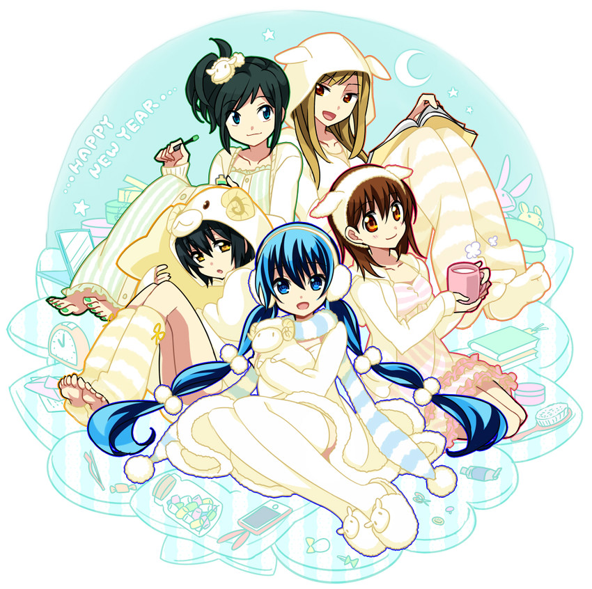 yuki onna, keikain yura, torii natsumi, maki saori, and ienaga kana (nurarihyon no mago) drawn by aosa_(michikusakan)