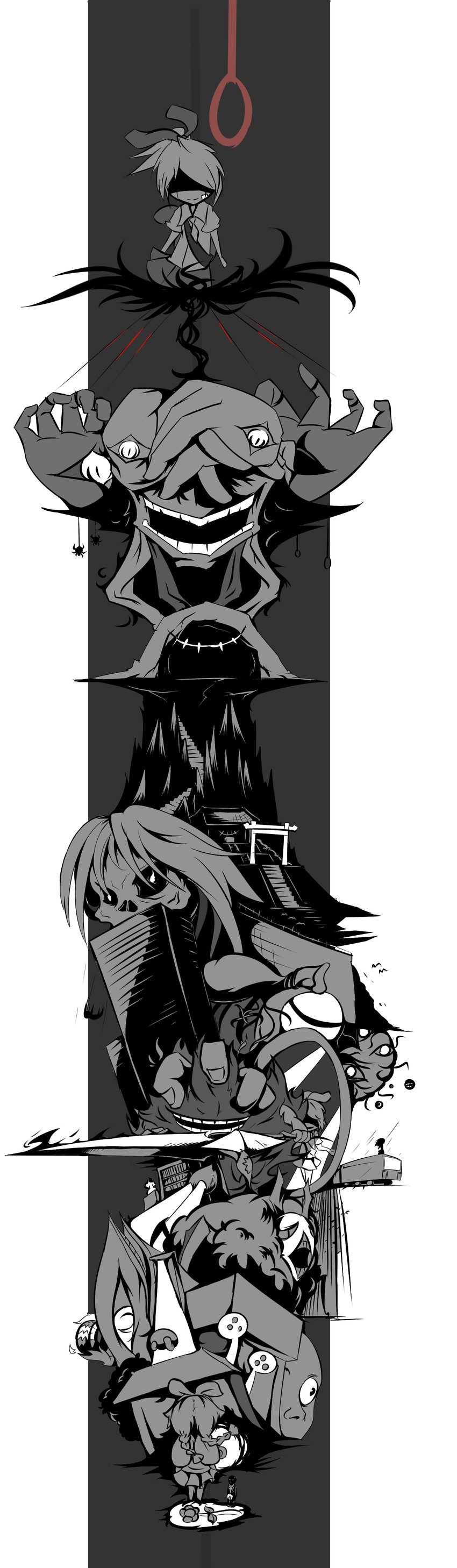 haru and yui (yomawari and 1 more) drawn by bilibili-mei9