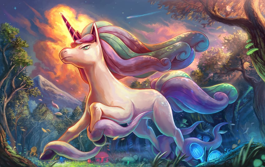 galarian rapidash (pokemon and 1 more) drawn by xous54