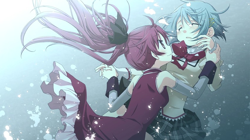 miki sayaka and sakura kyoko (mahou shoujo madoka magica) drawn by aoki_ume