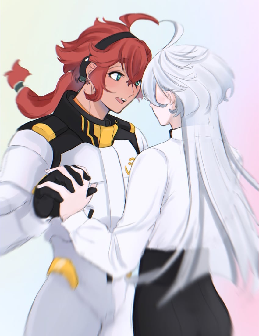 suletta mercury and miorine rembran (gundam and 1 more) drawn by qnhuw