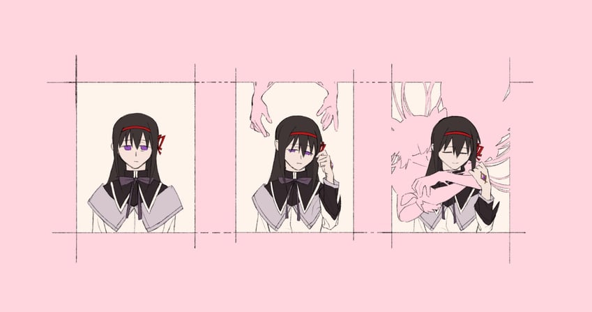 akemi homura, kaname madoka, and ultimate madoka (mahou shoujo madoka magica) drawn by avanes_d